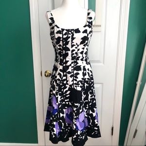 Black & White Dress with Lavender Flowers 4